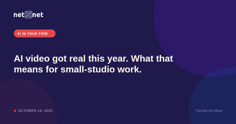 AI video got real this year. What that means for small-studio work.