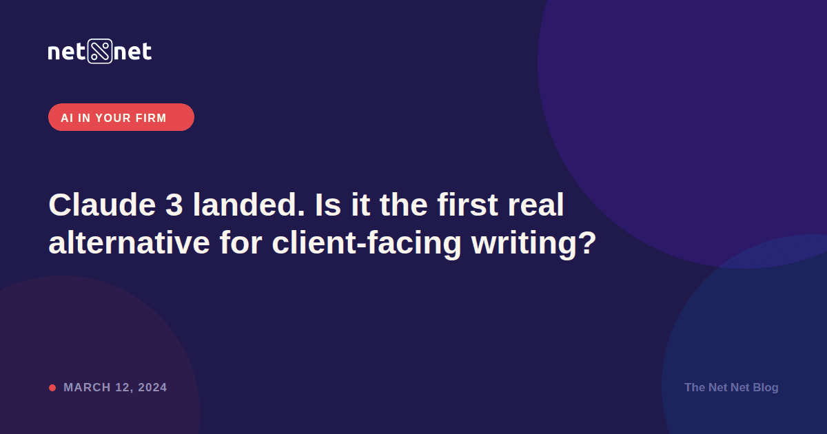 Claude 3 landed. Is it the first real alternative for client-facing writing?