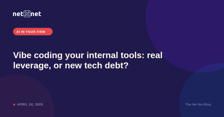 Vibe coding your internal tools: real leverage, or new tech debt?